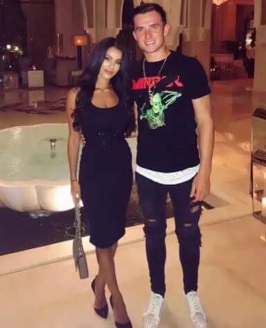 Ben Chilwell with his ex-girlfriend Joanna Chimonides.